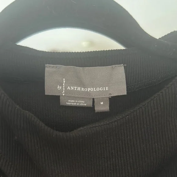 Anthropologie Black Asymmetrical Cut Out Blouse - Picture 2 of 5